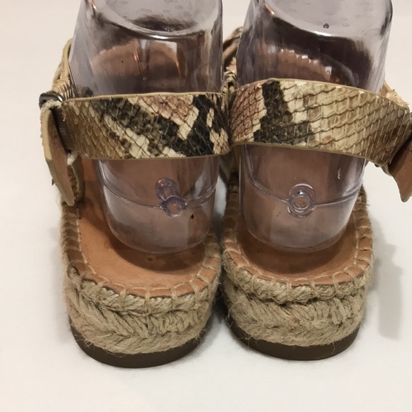 Madewell Malia Espadrille Sandal Snake Embossed Leather 8M - Picture 5 of 12